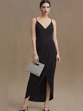 BHLDN Lyra V-Neck Faux Wrap Dress